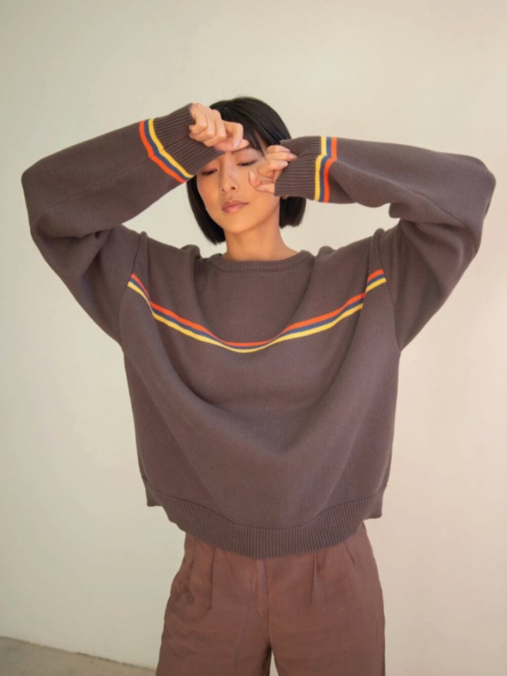 Sonderhaus "I Can't Believe It's Not Vintage" Crewneck / Athletic Stripe / S - Picture 3 of 4